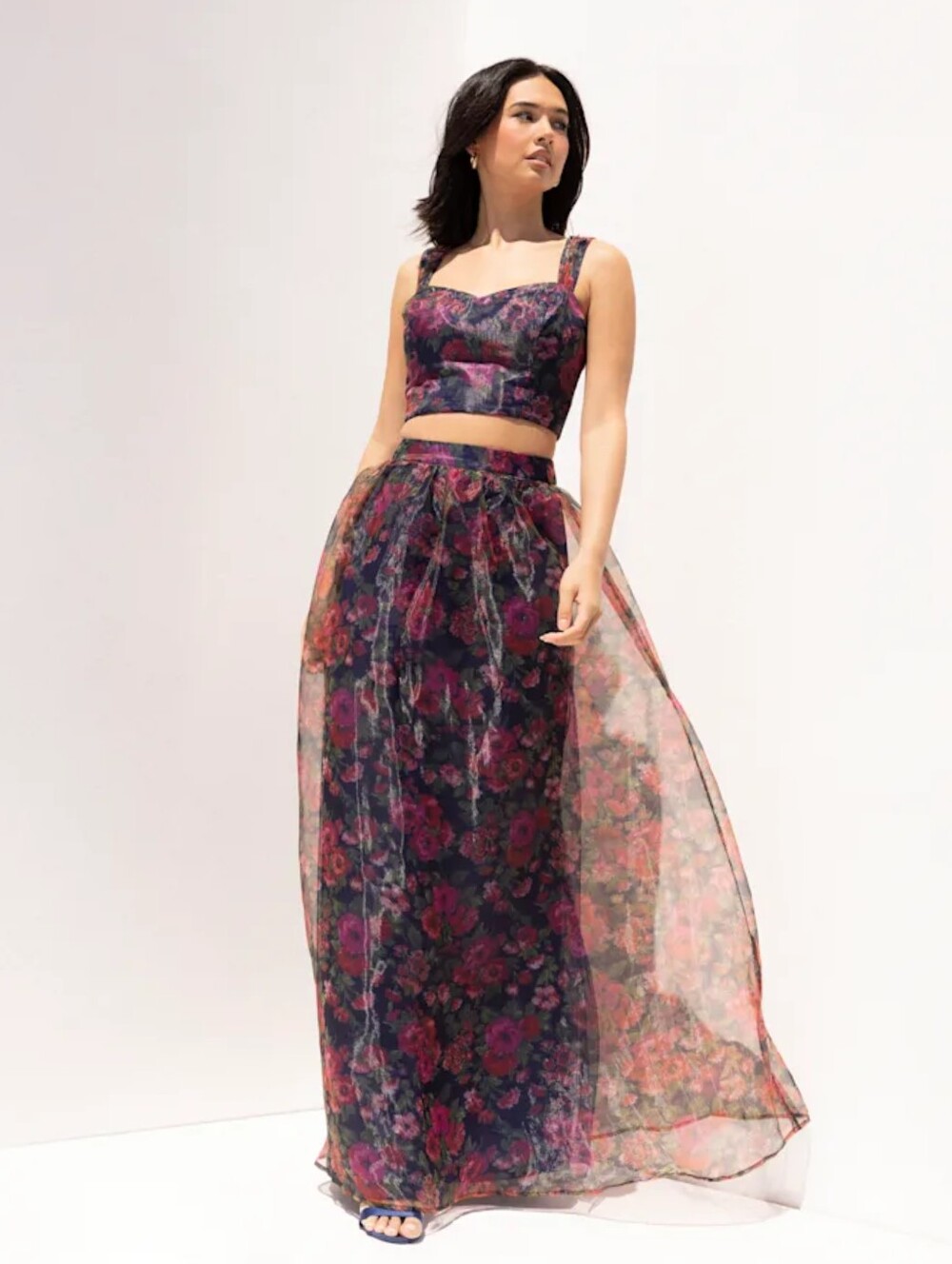 Lulu's Floral Two-Piece Maxi Dress in Black and Pink LG reposhing unfortunately